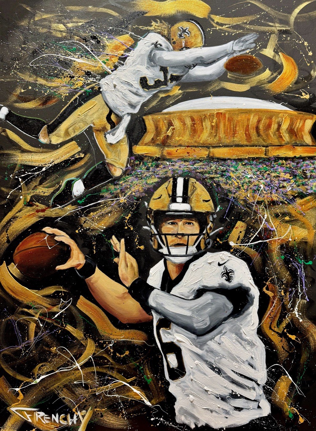 Saints vs. Falcons: The Domecoming, painted live by Frenchy