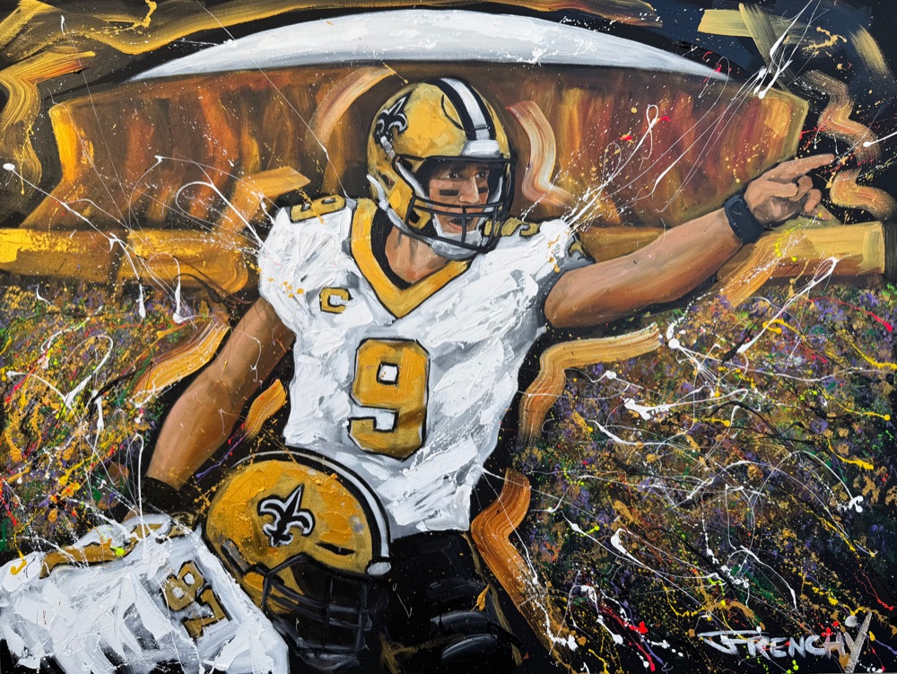 Drew Brees Ring of Honor, painted live by Frenchy